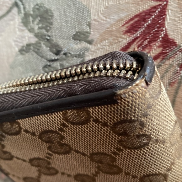 AUTHENTIC GUCCI LONG WALLET 308005 CANVAS & LEATHER HEART FOB ZIP AROUND - Picture 8 of 12